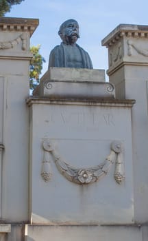 Seville, Spain - Sept 27th, 2020: Emilio Castelar monument, Spanish republican politician, and a president of the First Spanish Republic