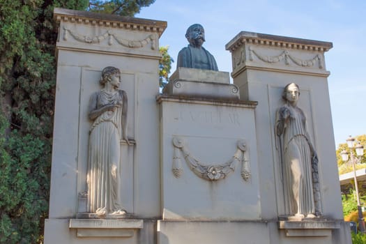Seville, Spain - Sept 27th, 2020: Emilio Castelar monument, Spanish republican politician, and a president of the First Spanish Republic