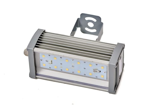 Outdoor LED lamp on white insulated background. High quality photo