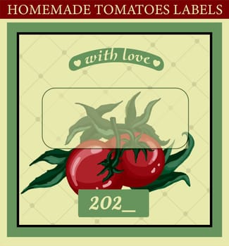 Label for homemade tomatoes. canned tomatoes packaging.
