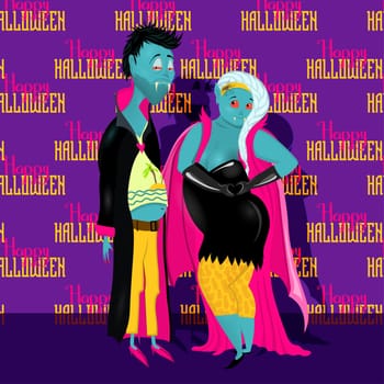 Boo Funny vampire. Halloween character. Scary and terrible vampire. Happy Halloween.