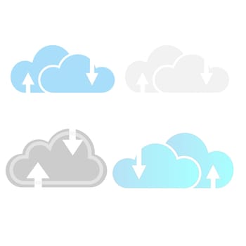 Cloud Computing, Computer cloud and Cloud Hosting related line icons. Cloud storage and network Vector icon set.