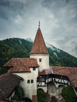 The medieval Bran fortress known as Dracula castle in Transylvania, Romania. Historical saxon style stronghold in the heart of Carpathian mountains