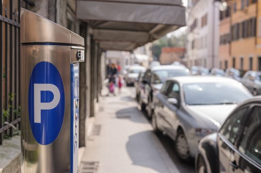 Machine parking on a city street