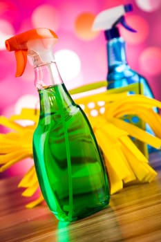 Cleaning products, home work colorful theme