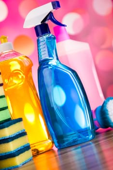 Variety of cleaning products,home work