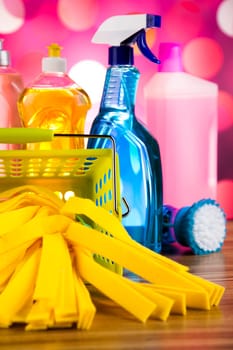 Cleaning, home work colorful theme