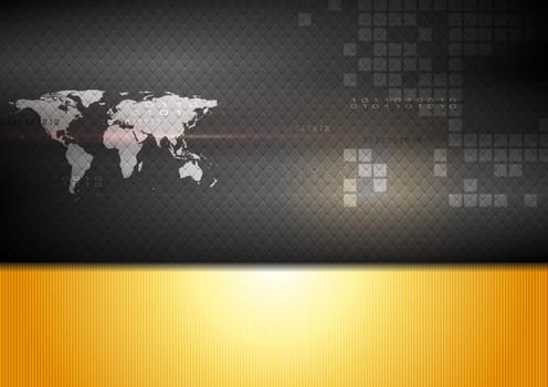 Abstract world map technology background. Vector design