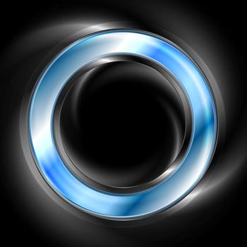 Bright glow blue web circle element. Logo vector background