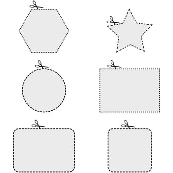 Icon set showing coupons in different sizes and shapes