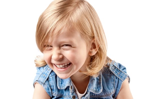 Little girl playing, laughing and having fun