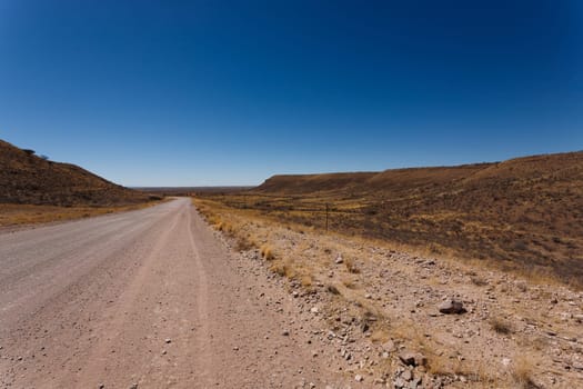 Dirt road out of Mata Mata gate to Kalahari desert