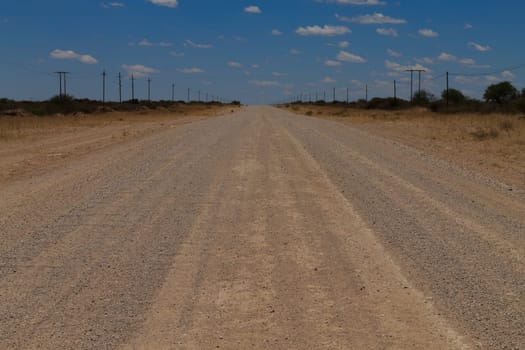 Dirt road out of Mata Mata gate to Kalahari desert