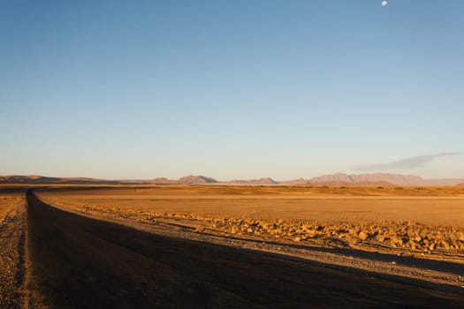 Panorama trought red dunes from Sesriem to Sossusvlei, Namibia
