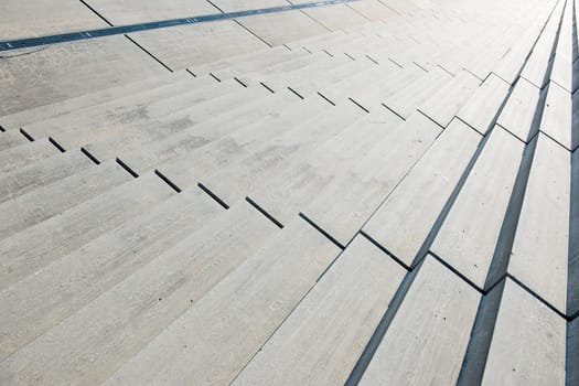 perspective view of a wide concrete trek with top-right escape point