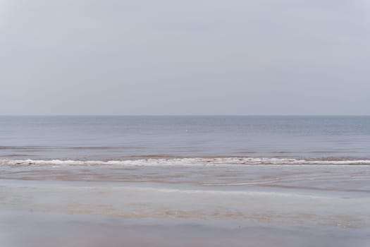 Winter seascape on the Baltic Sea in Jurmala.