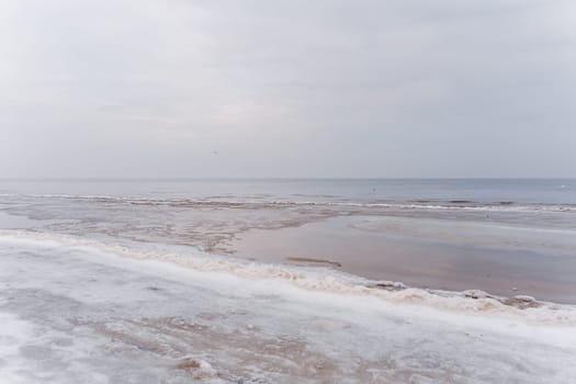 Baltic Sea coastline in Jurmala in winter.