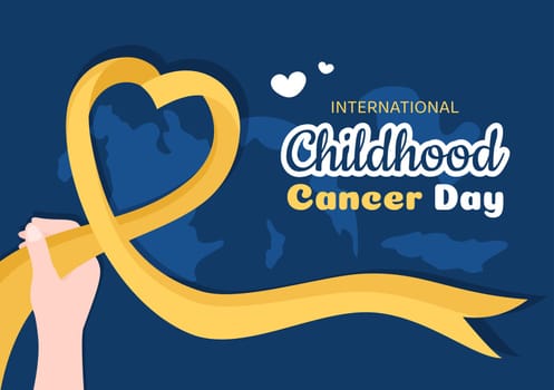 International Childhood Cancer Day Hand Drawn Cartoon Illustration on February 15 for Raising Funds, Promoting the Prevention and Express Support