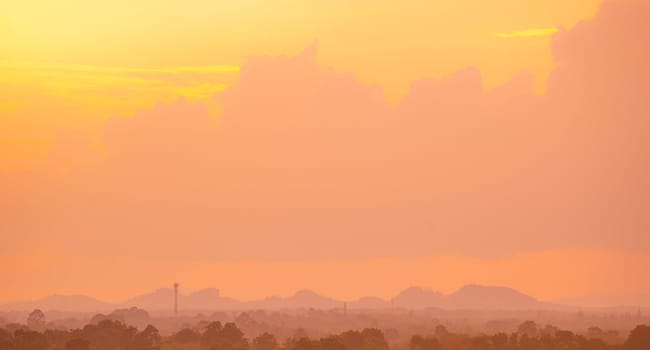 Abstract and pattern of cloud sky Calming coral, Orange, Trend color background, Pattern of colorful cloud and sky sunset or sunrise: Dramatic sunset in twilight, Beautyful of sky