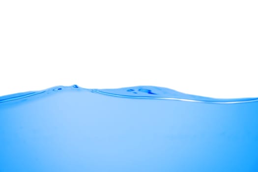 Water wave with bubbles on a white background