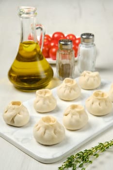 Frozen dumplings with turkey and tarragon
