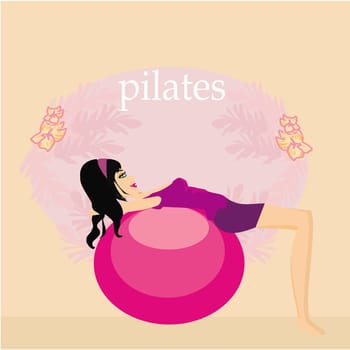 Woman with fitness ball