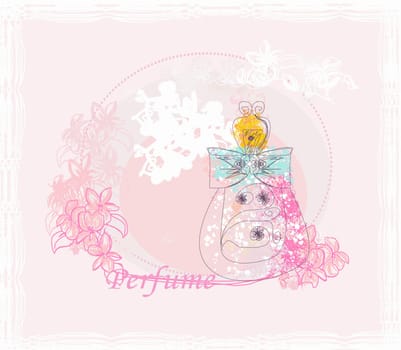Bottle of perfume with a floral aroma