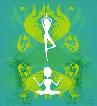 woman in a traditional yoga pose vector illustration