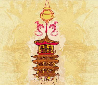 Decorative Chinese landscape card