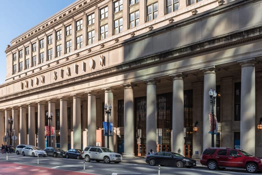 CHICAGO, ILLINOIS - October 13, 2018 : Union Station sign on October 13, 2018 in Chicago, Illinois