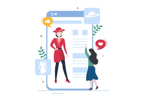 Model Portfolio Template Hand Drawn Cartoon Flat Illustration with Modeling Agency Manager and Photographer take Photos of Model in Platform Design