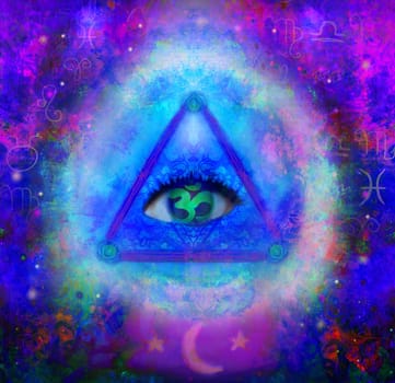 illustration of a third eye mystical sign