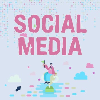 Conceptual display Social Media, Business showcase Online communication channel Networking Microblogging