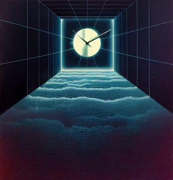 Illustration of the tunnel of time, futuristic vision, science and technology concept
