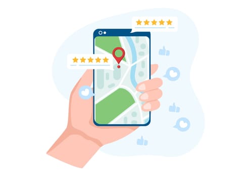 Restaurant Rating Review Template Hand Drawn Cartoon Flat Illustration with Customer Feedback, Rate Star, Expert Opinion and Online Survey