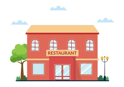 Restaurant Rating Review Template Hand Drawn Cartoon Flat Illustration with Customer Feedback, Rate Star, Expert Opinion and Online Survey