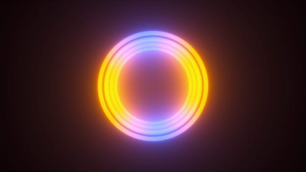 Neon rings. Computer generated 3d render