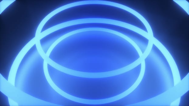 Neon rings. Computer generated 3d render