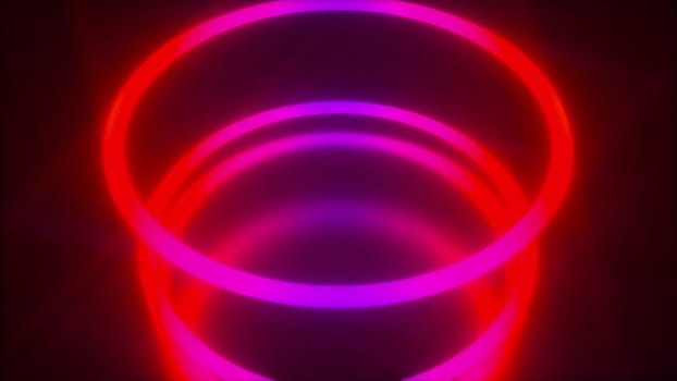 Neon rings. Computer generated 3d render