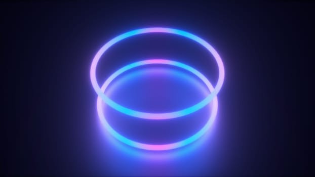 Neon rings. Computer generated 3d render