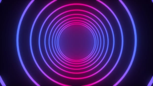 Neon rings. Computer generated 3d render