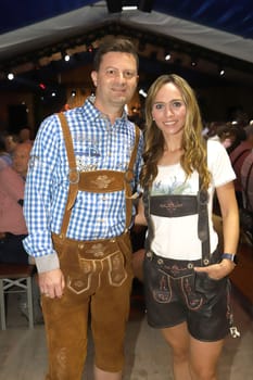 Karsten Darga and Ilka Gronewold,.Barrel tapping Wandsbek Oktoberfest Hamburg with VIP Guest  ,16.09.2022