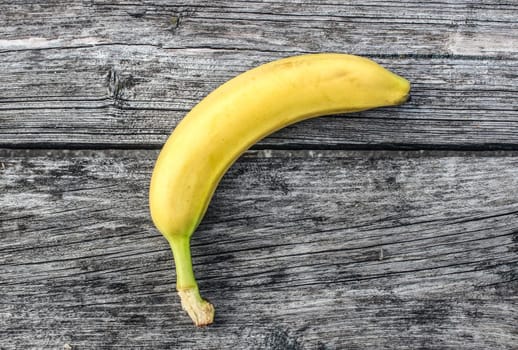 Banana on wooden banner illustration