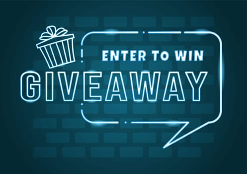 Giveaway Template Hand Drawn Cartoon Flat Illustration with Win a Prize, Surprise Package, Reward and Gift Box Design