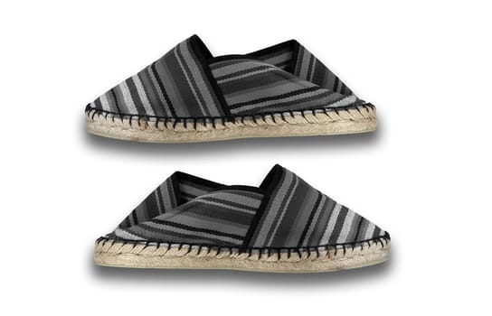 Espadrille shoes, traditional spanish shoes made of sparto rope and canvas. Isolated over white background