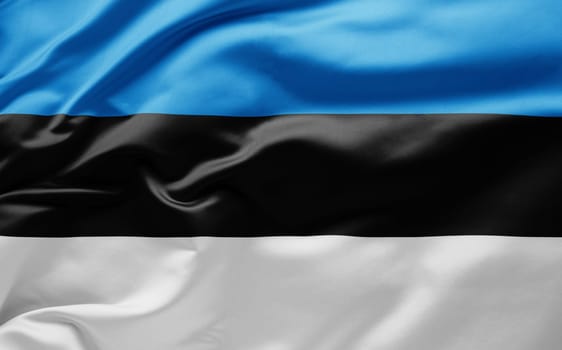 Waving national flag of Estonia