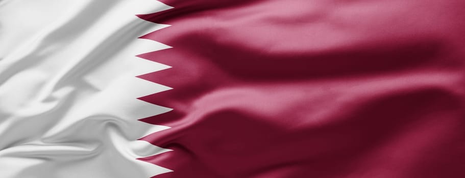 Waving national flag of Qatar