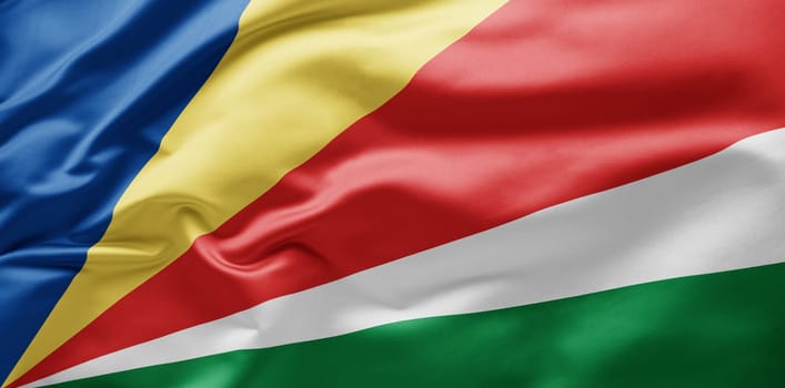 Waving national flag of Seychelles