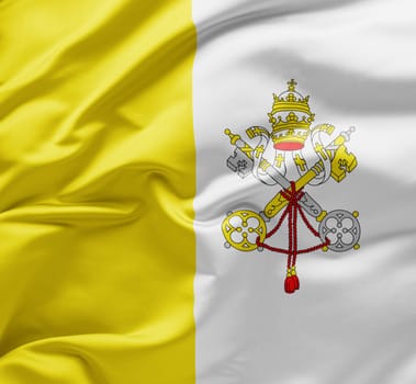 Waving national flag of Vatican City