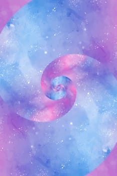 Tie dye background with blue and pink spyral - watercolor graphic design